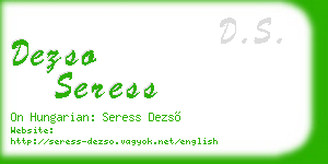 dezso seress business card